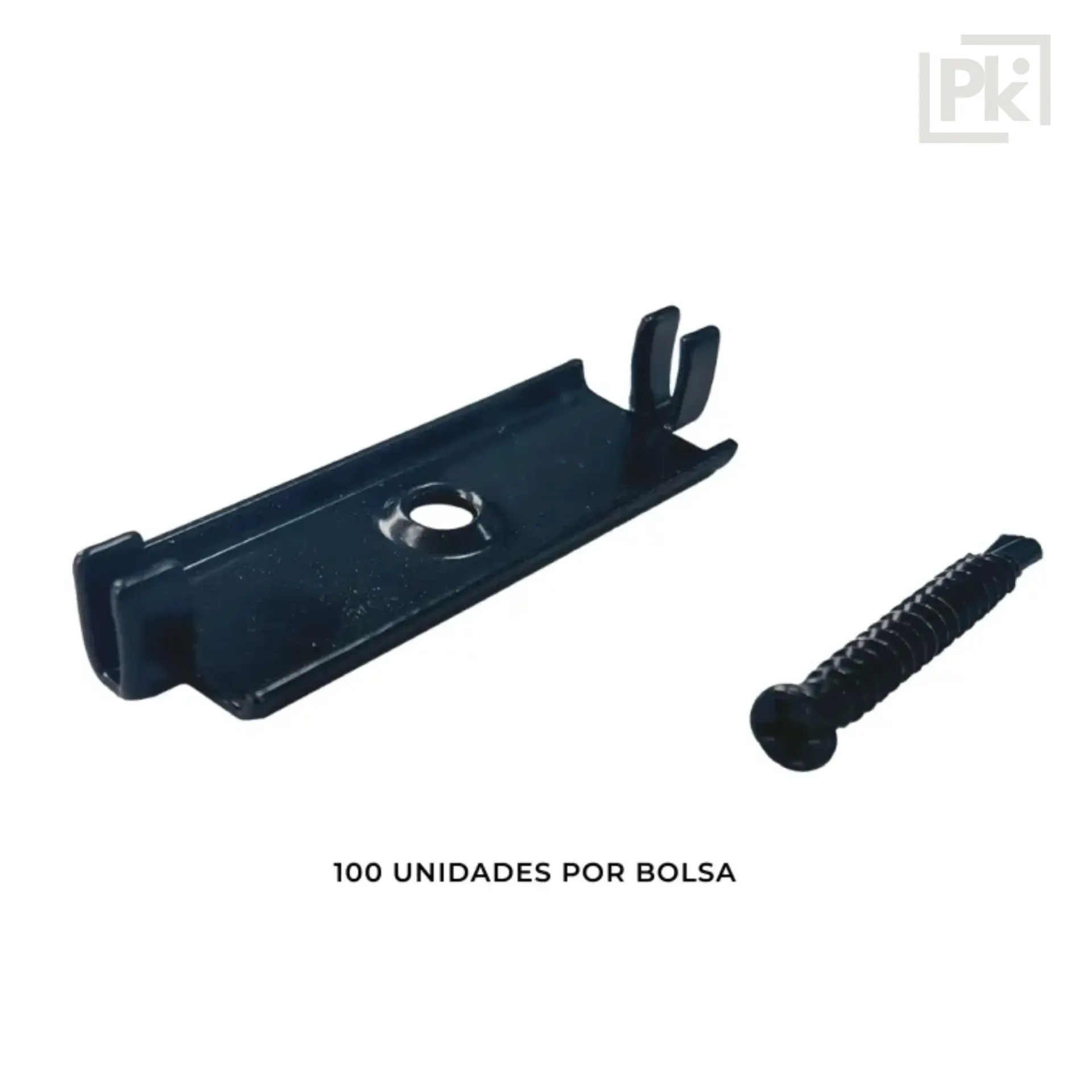 [06DEHLZCLIP01BL] Clips Metálicos Negros 304 Deck Bolsa x 100 unidades